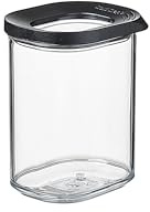 Mepal Transparente Vorratsdosen mit Deckel Mini - Lebensmittelbehälter Rechteckige - Küchenorganizer & Aufbewahrungsbox aus Kunststoff - Vorratsbehälter Luftdicht & Stapelbar - 375 ml - Black
