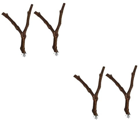 Angoily 4pièces Perchoir Bois De Vigne pour Oiseaux De Barres De Grimper pour Perruches Et Perroquets Jouets Entraînement pour Oiseaux Accessoires De Cage