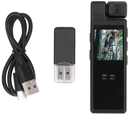 Body Cam Mini Telecamera Display LCD Sport Videoregistratore Portatile con Rilevamento del Movimento in Miniatura per Registratore per Conferenze WiFi per Interni Ed Esterni, Kit