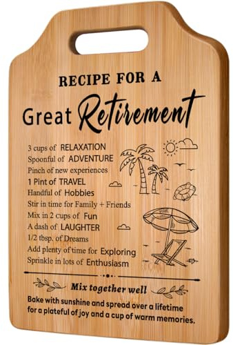 Gleevara Retirement Gifts for Women, Exquisite Bamboo Chopping Board, Happy Retirement Gifts for Women Men, Retirement Gift Ideas for Teachers, Nurses