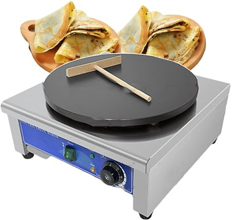 forplubossmmp Máquina para Hacer Panqueques Antiadherentes De 50 A 300 ℃ / Sartén Eléctrica 3000W Plancha para Panqueques con Placa Plana De 15,7/40 Cm/Máquina De Pizza Comercial para Tortillas