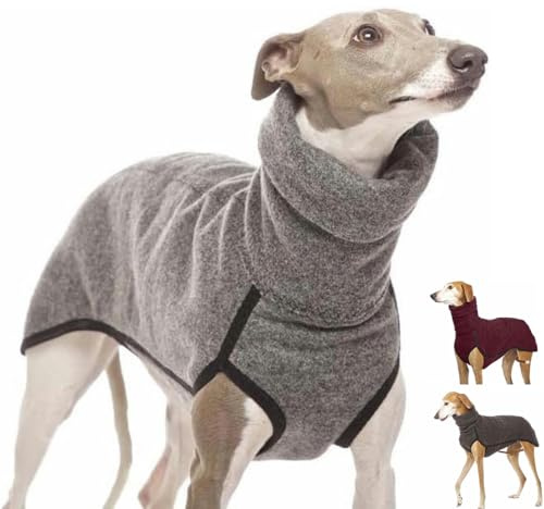 MOKATES Greyhound - Ropa para perros grandes, cuello alto, chaleco de forro polar elástico, abrigo para perros pequeños, medianos y grandes, talla 3XL