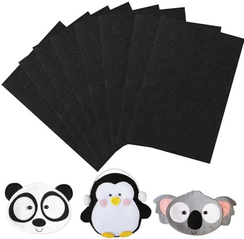 Deepton Bastelfilz 2mm, Filz zum Basteln, 20 x 30cm Filzstoff, 4 Farben Vliesstoff Stoff Filzplatten für DIY Handwerk Nähen Manual Decoration (Schwarz)