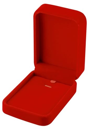 Lotsdonxia Velvet Necklace Box – Jewellery Storage Case for Pendants & Necklaces Box for Weddings, Birthdays, Engagements & Special Occasions (Red)