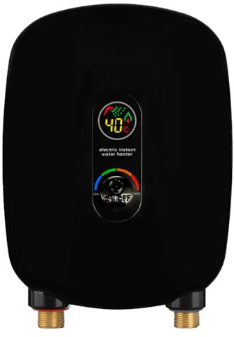 Mini-Durchlauferhitzer 6,5 kW, 68-126°F, 30A Leckageschutz, IPX4 wasserdicht, Trockenheizungsschutz, 1/2 Zoll Durchmesser, Stecker ist nicht enthalten