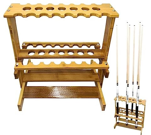 BOGAZY Billard Queue Halter Billardstock-Ständer, Pool-Queue-Stick-Halter, Eck-Boden-Queue-Rack, für 16 Queues Ständer Poolqueues