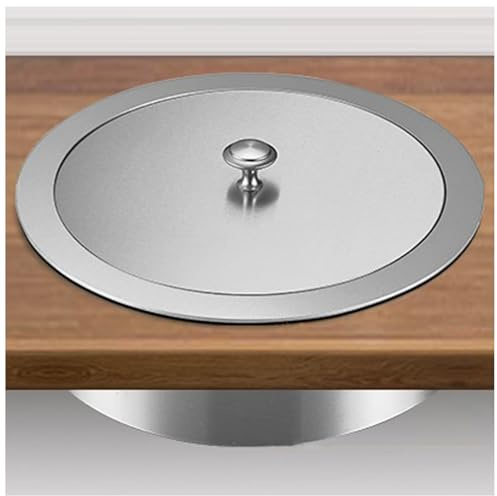 Cubo de basura integrado para encimera, conducto de basura de acero inoxidable con tapa para armario de cocina, contenedor de residuos empotrado para uso comercial