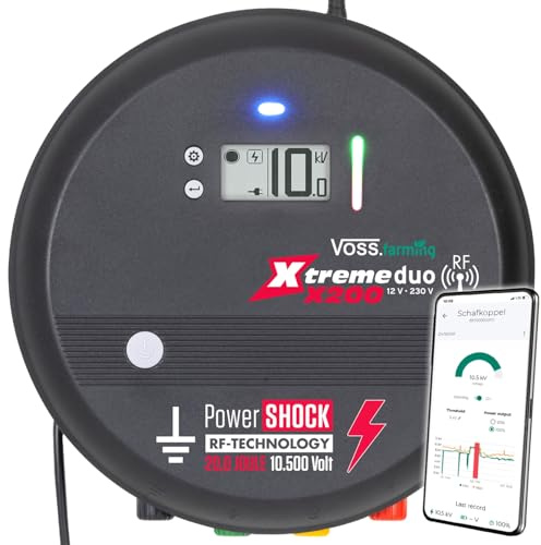 VOSS.farming Weidezaungerät Xtreme Duo X200 RF, 12V/230V, 20J, für Profis, sehr stark, fernsteuerbar