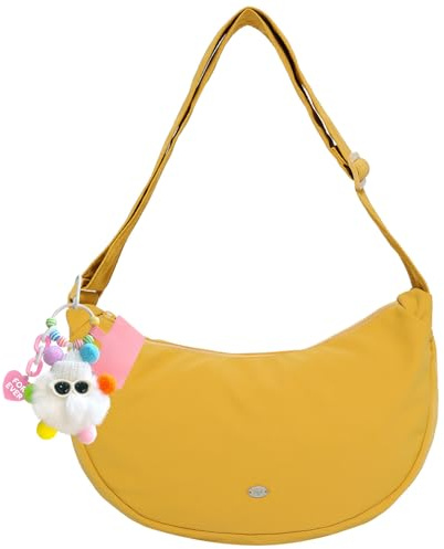 Umhängetasche Damen Crossbody Bag Damen Schultertasche Moon Bag (Gelb)