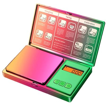 Feinwaage Rainbow 300g – Digitale Präzisionswaage mit 0,01 g Genauigkeit – Kompakt, zuverlässig & stylisch