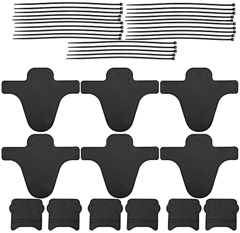 Paraspruzzi per forcella bicicletta 6 pezzi, tipo corto in plastica nera 26.5x22cm - Protezione efficace da fango e sporco, facile da montare, ideale per mountain bike (C'è un segno)