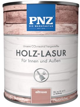 PNZ Holzlasur für Innen und Außen | lösemitttelfreie Farblasur | Nachhaltig hergestellt mit regionalen Rohstoffen | für alle Hölzer, auch Bienenhäuser, Gebinde:0.75L, Farbe:altrosa