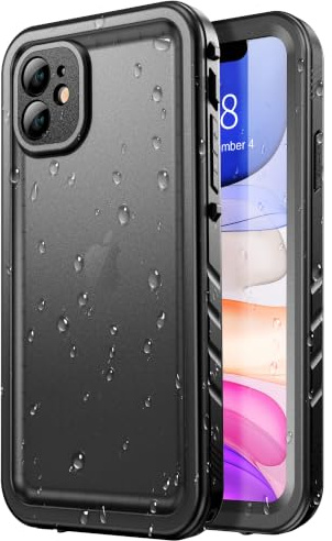 SPORTLINK für iPhone 11 wasserdichte Hülle 360 Grad, Schwarz | Outdoor Handyhülle mit Kameraschutz und Displayschutz, militärischer stoßfester Panzerhülle, IP68 waterproof & staubschutz