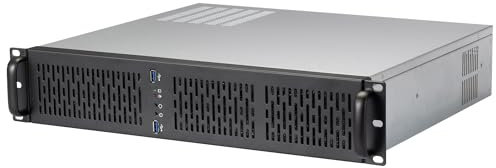 Rosewill RSV-Z2600U - Chassis per server 2U, 4 alloggiamenti per HDD da 3,5, montaggio a rack Micro-ATX, 3 ventole da 80 mm, montaggio su rack in metallo, lunghezza profonda 15, RSV-Z2600U