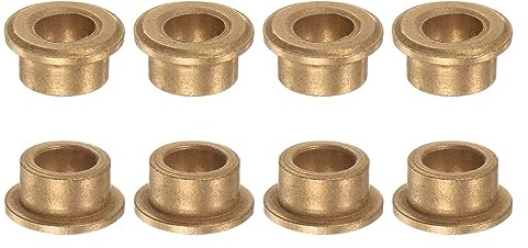 sourcing map 8pcs Flange Bearing Sleeve 8mm Bore 12mm OD 8mm Length 2mm Flange Thickness Bronze Bushing Self Lubricating Bushings Sleeve for Industrial Equipment