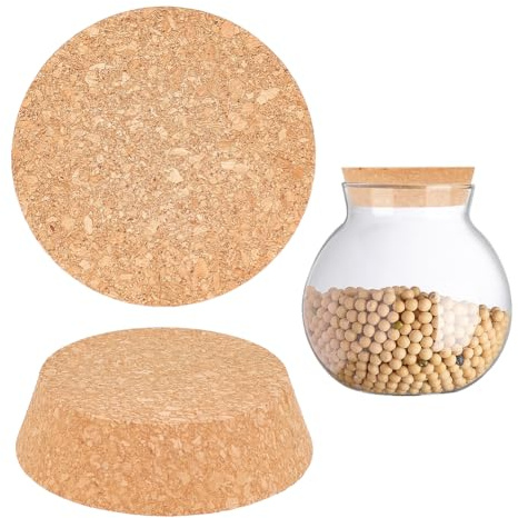AHANDMAKER Große, Konische Korkstopfen, 2 Stück, Naturkorken Aus Weichem Holz Für Einmachgläser, Glasflaschen Und Keramik, 4.3X1.1, Bodendurchmesser 3.54