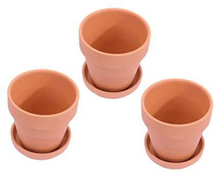 Kisangel 5 Sets Rote Tontöpfe Für Pflanzen 10 X 10 cm 9 cm Boden Terrakotta-kaktustopf Glatte Textur