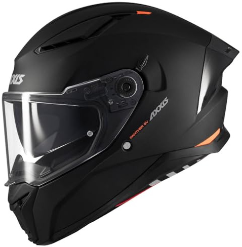 AXXIS Panther SV Solid Negro Mate - Casco de Moto Integral con Visor Solar, para Hombre y Mujer, Homologado ECE 22.06 (XL)