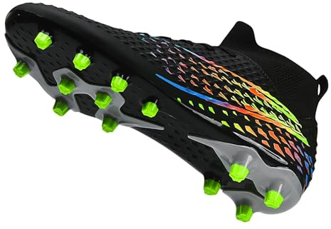 WEJIESS Botas de fútbol Juveniles de caña Alta con Tacos para Exterior, Zapatillas de competición de fútbol para Hombre