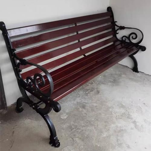 Gartenbank im Freien, alles Wetterfest Poly Holz 2-Personen Sitzbank Holzbank, Bank Sitzauflagen, außerhalb der Bankanzug für Garten, Veranda, Balkon, Pool, Park ( Color : A , Size : 150cm/59in )