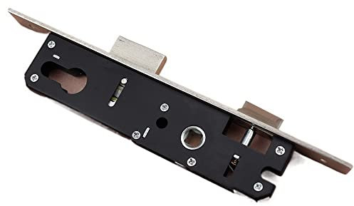 Serrure Encastrable Cadre noir de corps de serrure de porte de mortaise glissant les garnitures en acier de porte d'entrée de sécurité Serrure Porte Interieure(Taille:25mm)