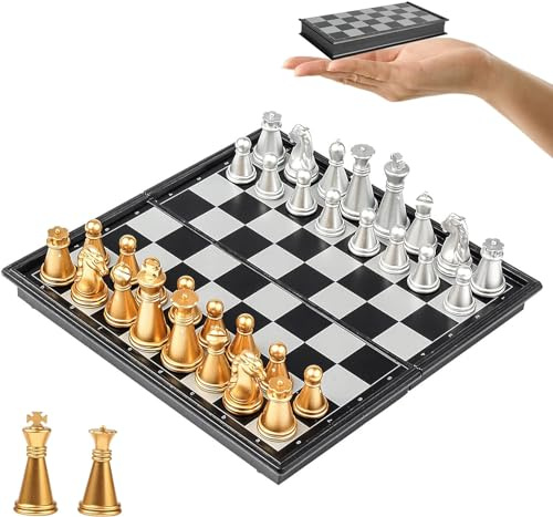 Scacchiera Magnetica Viaggio, Scacco Giochi da Scacchi Pieghevole per Ragazzi, Bambini e Adulti