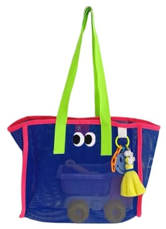 zwxqe Netztasche für Strandspielzeug | Strandtasche mit großen Augen, große Strandzubehör-Tasche – Strandzubehör-Tasche, Spieltasche für Ihre Familie Strandausflug zum Halten von Muscheln,