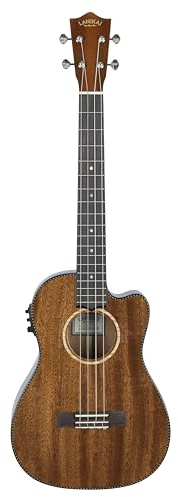 Lanikai Massives Mahagoni Bariton A/E Ukulele mit Schaumstoffkoffer (MAS-CEB)