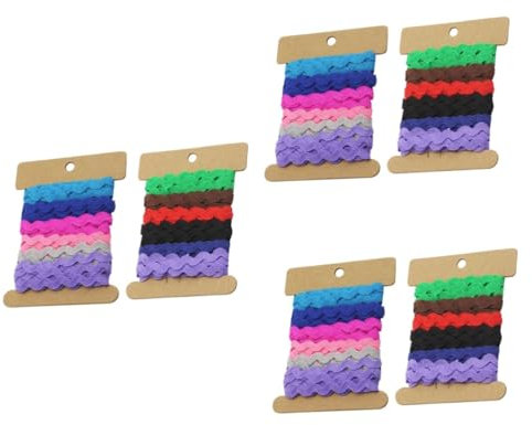 SEWOART 3 Sets 8 Mm Gewelltes S-förmiges Stoff-spitzenband Zum Nähen 6 Yards 6 Farben Kleidungszubehör Verzierungen 2 Rollen * 3