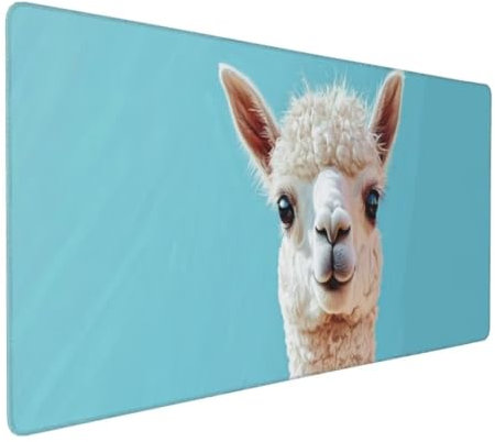 Niedlich Alpaka Mauspad XXL, Großes Mousepad 700x300x3mm Rutschfeste Schreibtischunterlage, Präzises und langlebiges Large Mouse pad,Improved Precision Rutschfeste Gummibasis, für Mauspad Office k-476