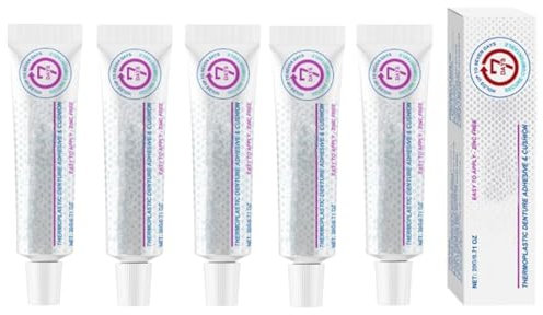 5 Adhésifs Pour Prothèses Dentaires, 5 X 20 G, Adhésif Thermoplastique Pour Prothèses Dentaires, Colle Dentaire Extra Forte, Réduit La Friction Pour Un Confort Tout Au Long De La Journée