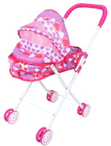 Alipis Realistisches Kinderwagenspielzeug Für Kinder Puppenwagen Mit Eisenrahmen Babyspielzeug-kinderwagen Zum Rollenspiel Tragbares Reisespielzeug Für Kleinkinder