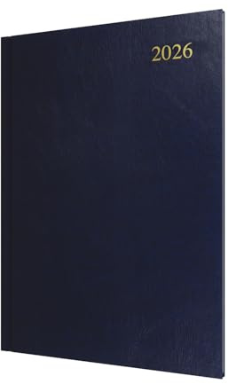 Collins - Essential - Kalender 2026, 12 Monate, Jahresplaner, Wochenansicht, A4, Hardcover, Dunkelblau (ESSA43.65-26)