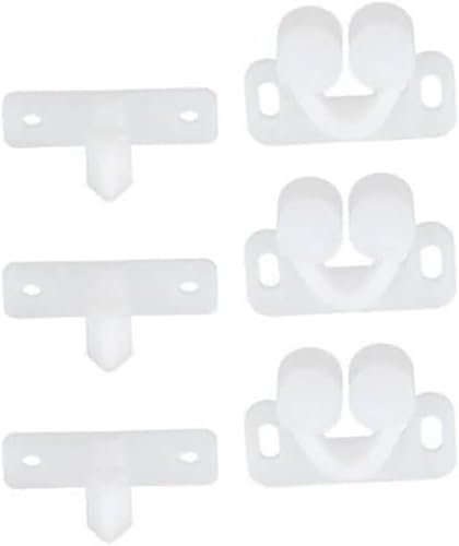 3 Set White Marine Boat Ball Catch Door Cupboard Spring Back Plates Roller Latch Plastic Catches Cabinet Hardware, Cabinet Furniture Door Tools