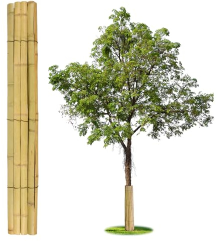 La Cordeline Protection Tronc d'arbre en Bambou Naturel, Natte de Bambou Fendu avec Fil Acier, 100 cm x 45 cm, Protège Contre Animaux, Tondeuse.., Marron