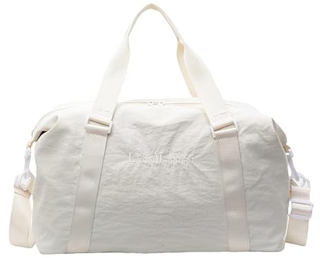 Cocoletti Sporttasche Leicht Faltbare Reisetasche Mit Nassfach, Wasserabweisende Weekender Gym Travel Bag Handgepäck Tasche Trainingstasche Schwimmtasche Hand Rucksack Für Damen Herren (Beige)