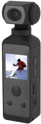Fockety Caméscope de Poche, écran LCD 1,3 Pouces, Enregistrement Vidéo 4K, 16 Mégapixels, Wi-FI, Caméra d'action Portable Rotative à 270°, Batterie 1000 MAh, Enregistreur Vidéo