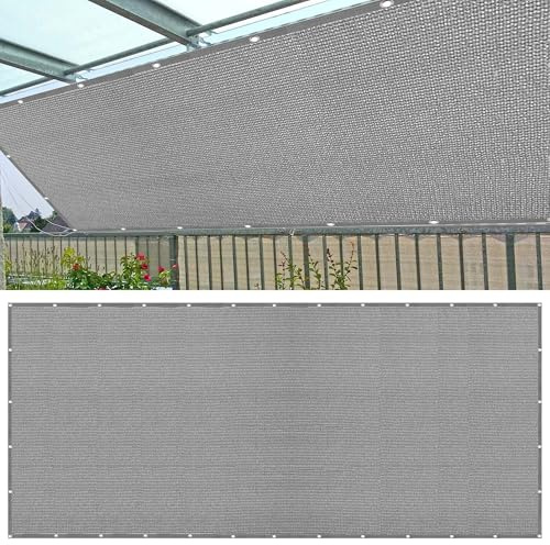 Vele Ombreggianti Rettangolare 564 x 623 cm Poliestere Traspirante Copertura Antipolvere Traspirante/Antivento/Protezione UV per Esterno, Giardino, Terrazzo e Campeggio, Grigio Chiaro