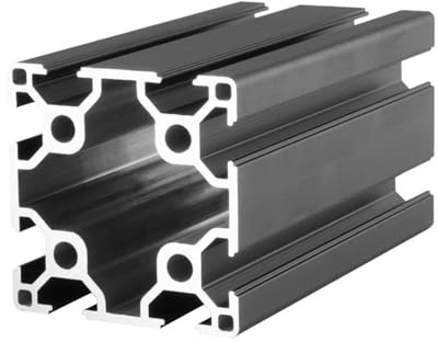 GTPBAO 6060 aluminiumprofil europeisk standard 60 x 60 mm anodiserad linjär styrskena flygplan arbetsbänkar ram materialramar extruderad skena (svart, 800 mm lång)