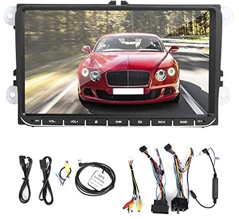 Touchscreen da 9 pollici 2 Din Lettore multimediale per autoradio MP5 per Android 8.1, ricevitore audio video con risoluzione ad alta definizione 1024x600, collegamento specchio