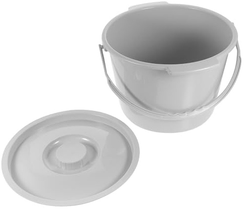 VICASKY Pot de Chambre Portable Grand Format Couvercle Anti-éclaboussures, Seau en Plastique Léger et Stable, Toilette de Nuit Polyvalente pour Camping, Urgence et Usage Intérieur, Chaise