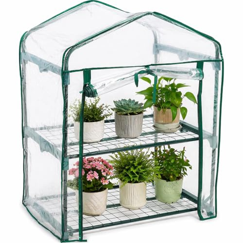 heresell Serre de jardin à étages en PVC chaud - Mini plante domestique pour serre - 2 niveaux - Sans cadre en fer