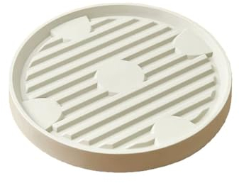 Notcilgias Pflanzenroller,Kunststoff Blumenroller,Rund Blumentopf-StänderØ31x31cm,Tragkraft 75 KG mit Universalrollen für Blumentopfe, innen & außen, milchig weiß, 1 Pack (White, 31cm)