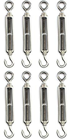 Spannschloss Drahtspanner Faspiroty M6 8er Pack 304 Edelstahl verstellbar Haken & Ösen Set Heavy Duty