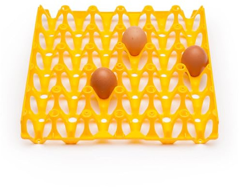 Eivolution Eierhorden aus Plastik für 30 Eier - 12 Stück - Wiederverwendbare Höckerlagen - Geeignet für Hühnereier in den Größen S, M,L & XL - Gelb - ideal zum Transport und Lagerung