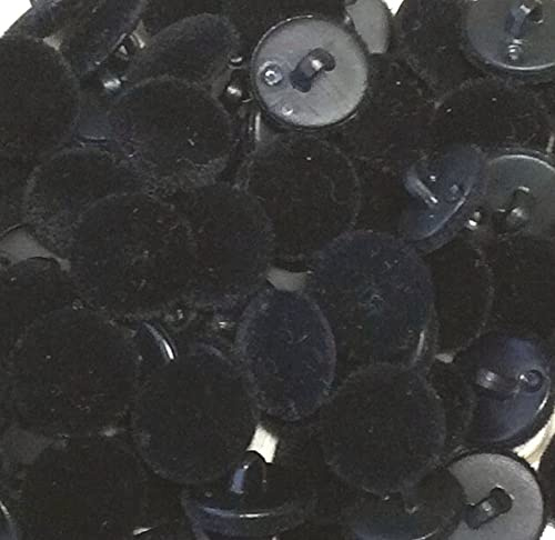 10 Samtknöpfe schwarz 20 mm