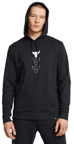 Under Armour Men's Project Rock Rival Fleece Hoodie, 001 BLACK, MD