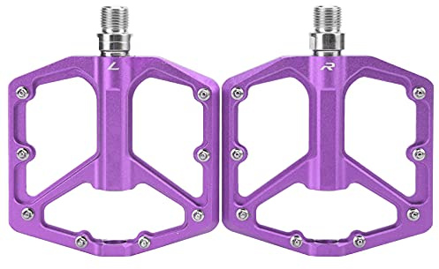 1 par cykelpedaler, aluminiumlegering halkfri ihålig mountainbike plattform platta pedaler cykeltillbehör (lila)