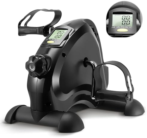 Towwoo Pedaltrainer, Leiser Arm und Beintrainer Senioren, Mini Heimtrainer mit LCD Display, Fahrrad Bewegungstrainer Fitnessgerät für Zuhause Büro, Einstellbar Widerstand, Standfest & Leise