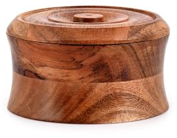EDHAS Frischhaltedose aus Akazie mit von der Natur inspiriertem modernem Design, Lebensmittelbehälter für losen Tee, Kaffee, Zucker, Gewürznüsse, 12,7 x 12,7 x 7,62 cm